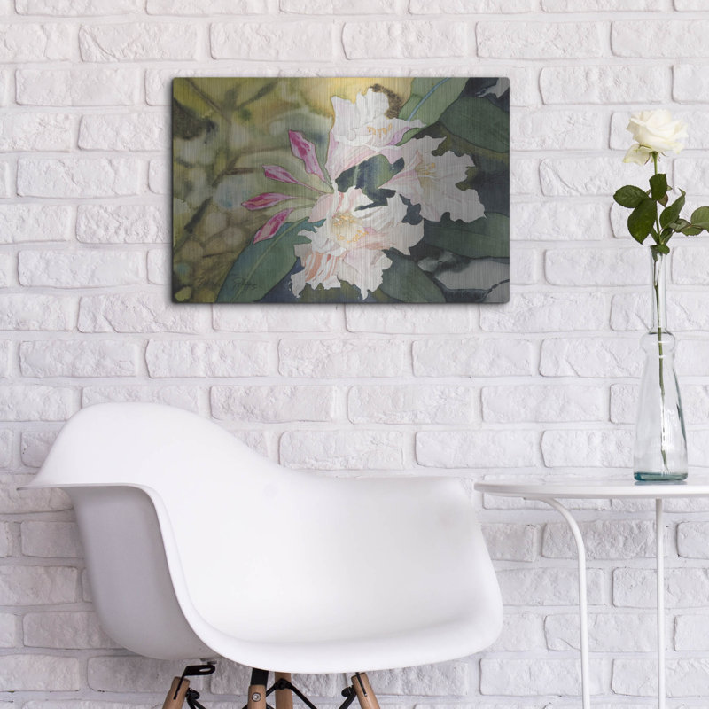 «Rhododendron 3» par Sharon Pitts, art mural en métal, 24 po x 16 po, H 16 po x l 24 po