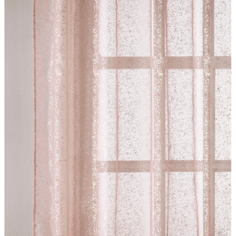 Resor Sheer Curtain Pair, 140cm Width x 122cm Drop, Blush