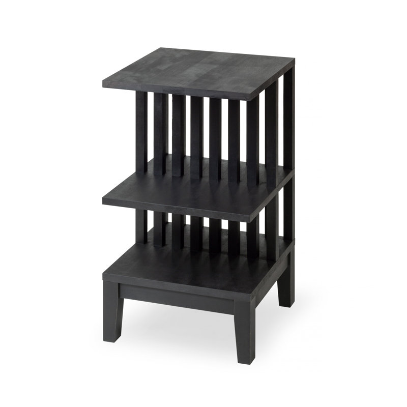 Fallis Solid Wood Nightstand - Statement End Table, Black