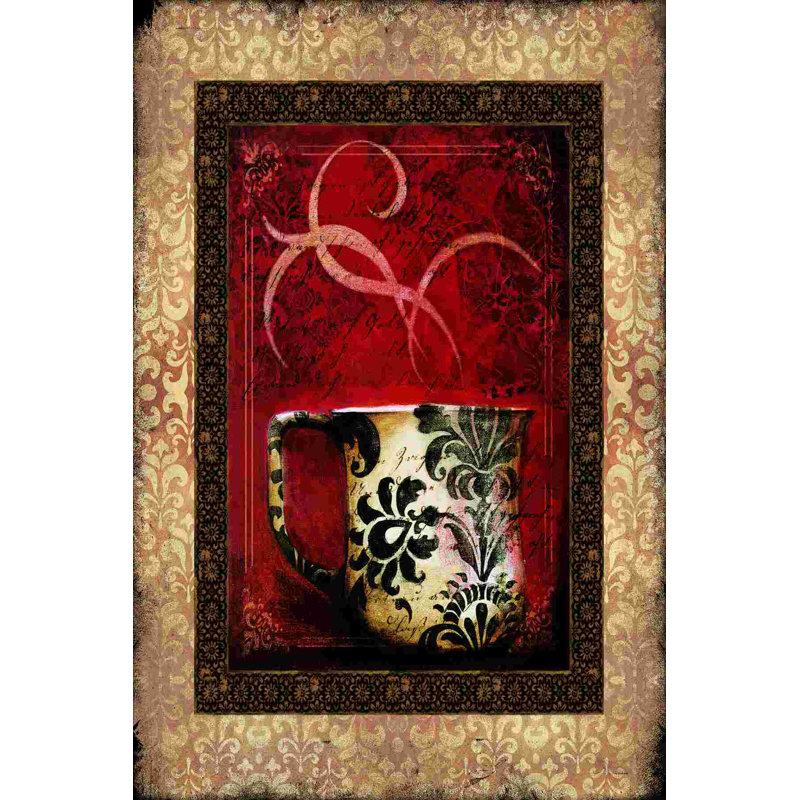 «Black and White Coffee Cups 3», impression sur toile tendue, L 12 po x H 18 po