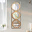 Miroir mural 3 pièces dans un cadre rectangulaire doré, décoration murale pour le salon de la chambre à coucher