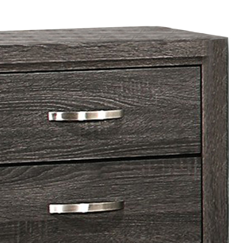 Table de chevet 2 tiroirs en gris