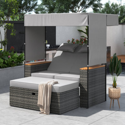 Quynhnhu 57 " W Straight Patio Daybed with Cushions