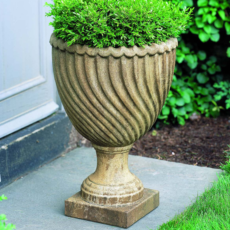 Ravenna Handmade Urn Planter, Aged Limestone