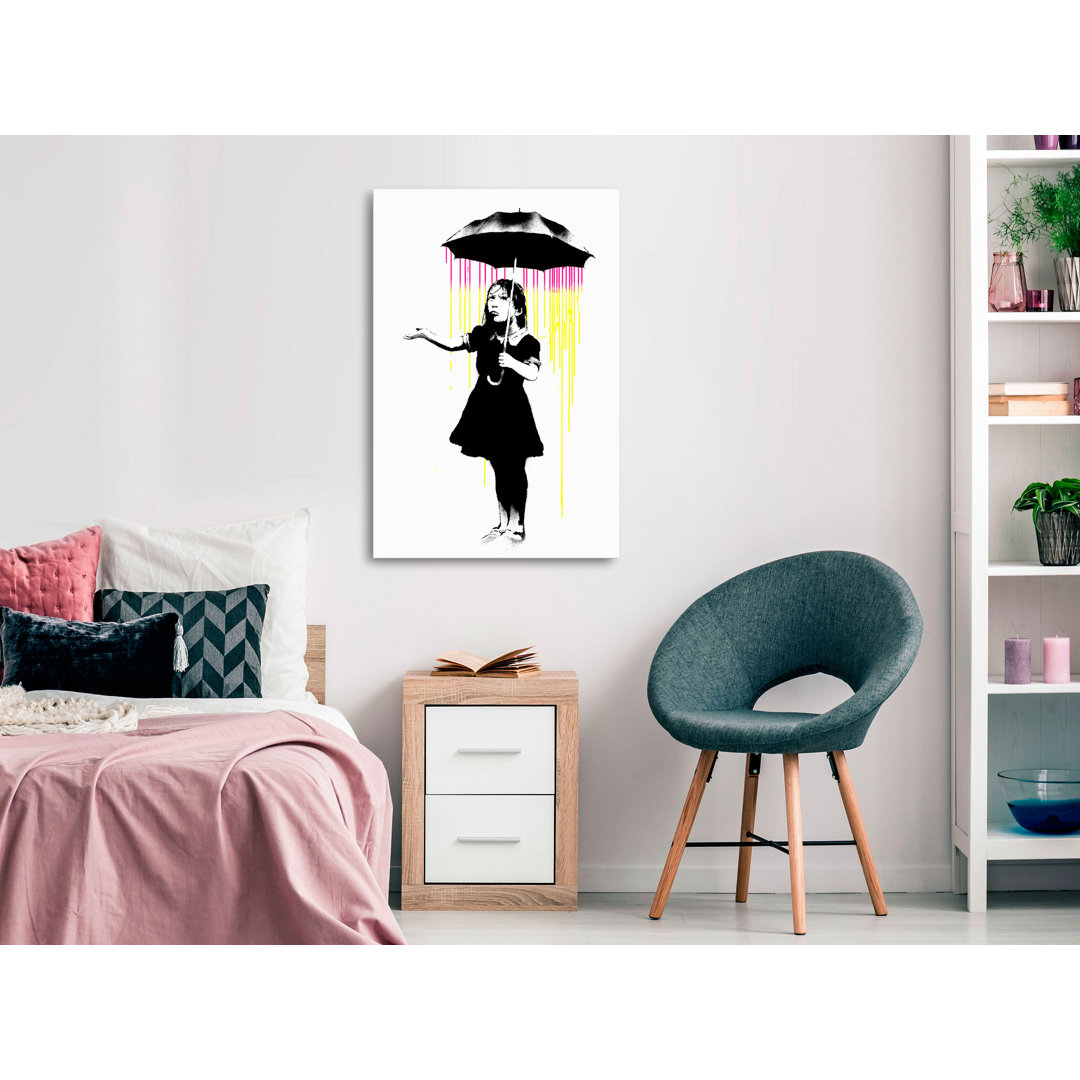 Leinwandbild – Girl with Umbrella (1 Teil) Vertikal