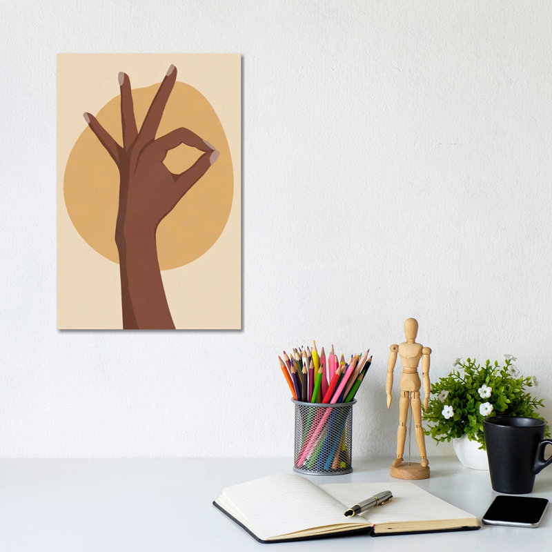 Okay Hand Art by Tysee Ciage - Gallery-Wrapped Canvas Giclée on Canvas, No Frame, 20.32 cm H x 30.48 cm W