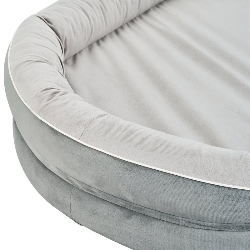 Lit orthopédique pour chien avec mousse à mémoire de forme et canapé avec traversin, housse lavable à la machine, lit pour chien confortable