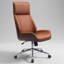 Fauteuil de direction moderne avec dossier ergonomique courbé en noyer courbé brun-987612274