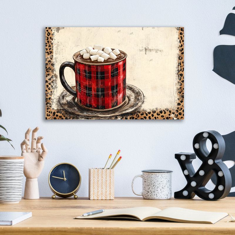 «Hot Chocolate Cup Red Light» par Momart, verre acrylique, art mural, H 12 po x l 16 po x P 0,13 po