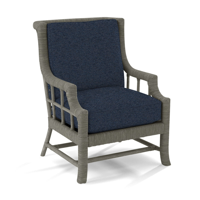 Fauteuil Lafayette, Bleu marine de base; 0317-61, Pierre grise