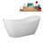 63" Streamline Soaking Freestanding Tub and Tray With Internal Drain-101697911