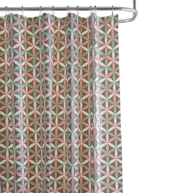 Jayleen Vinyl Geometric Shower Curtain