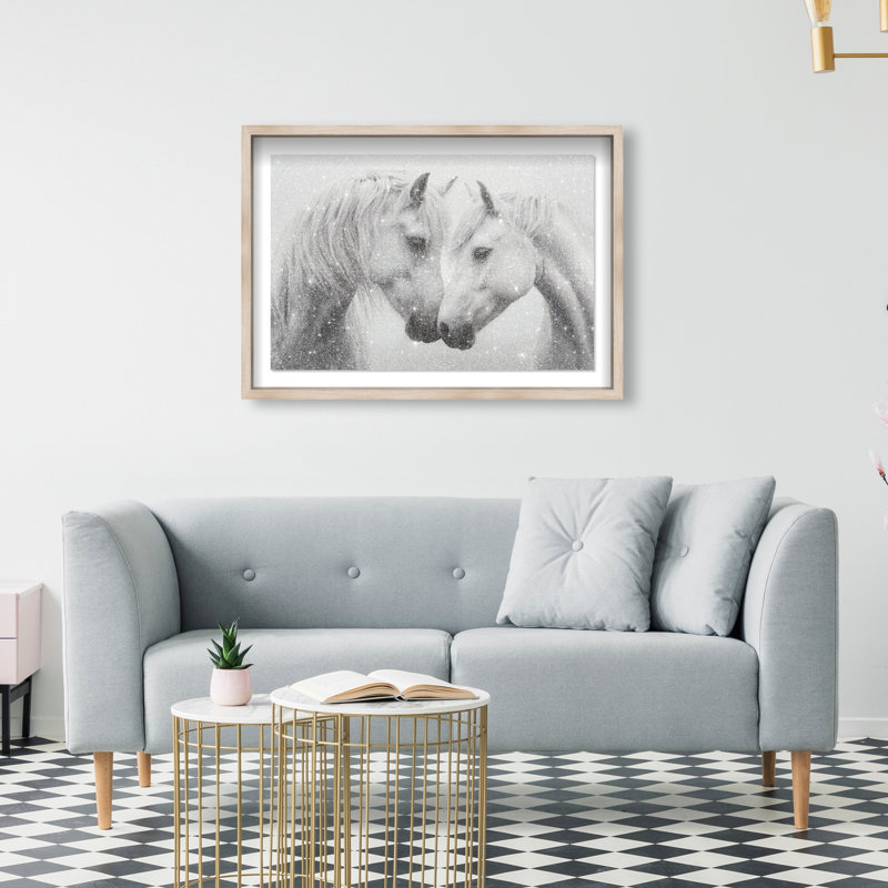 Twin Souls I Print by Oliver Gal, 31.5"H x 46.5"W, Natural Oak Shadowbox