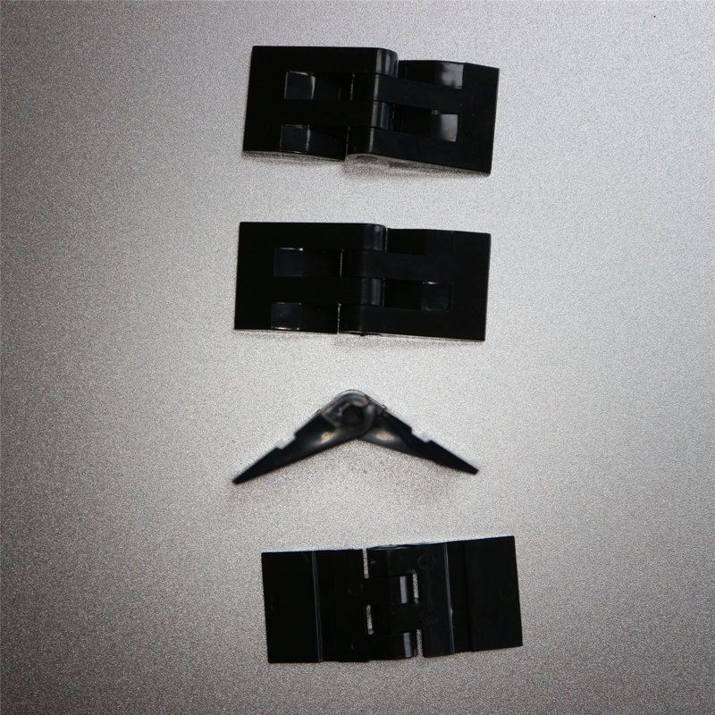 Small Miniature Micro Hinges, 39mm x 16mm, Acrylic Perspex Transparent, Black