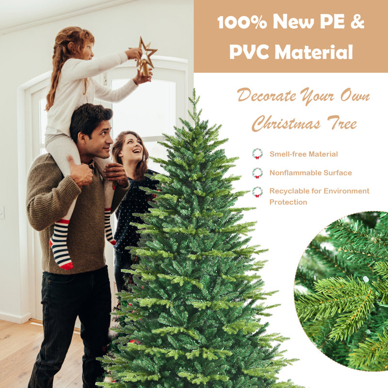 6ft Pine Artificial Christmas Tree with Color Changing LED Lights
