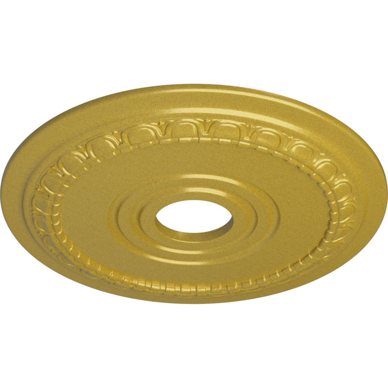 Médaillon de plafond Endurathane Munich, DE 17 1/2 po x P 3 5/8 po x P 1 po (convient aux auvents jusqu'à 5 5/8 po), finition or riche peinte à la main