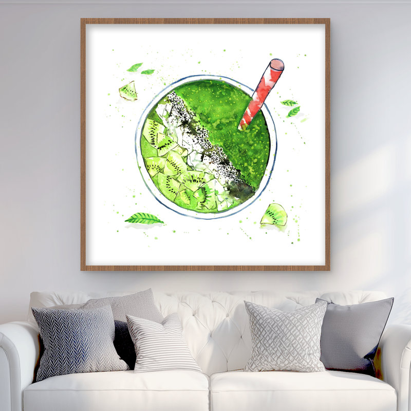 Green Smoothie - reproduction encadrée mat pour décor de cuisine, H 36 po x l 36 po