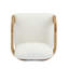 Ensemble de 2 chaises de salle à manger avec dossier coussiné, tissu blanc bouclé, structure en bois massif de couleur naturelle-1261213714-1261213713