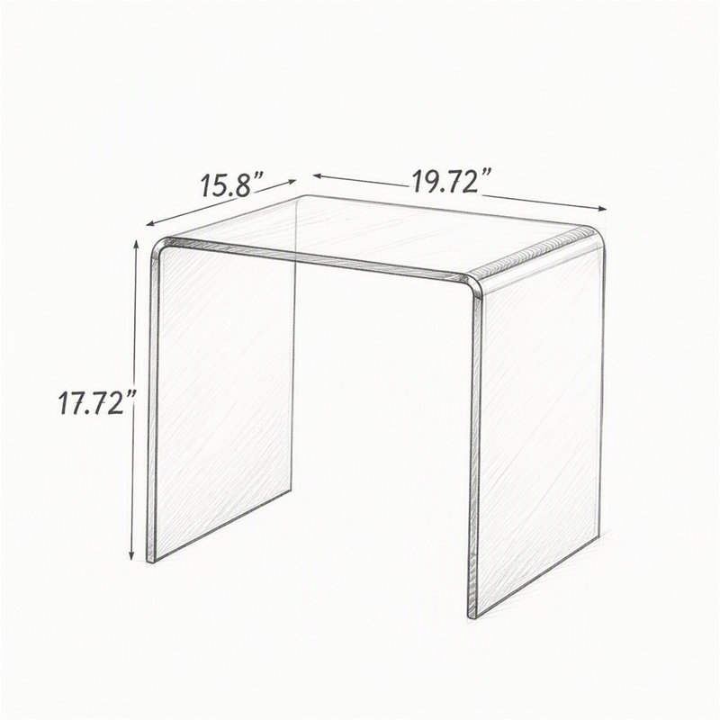 Table d'appoint en verre trempé transparent trempé