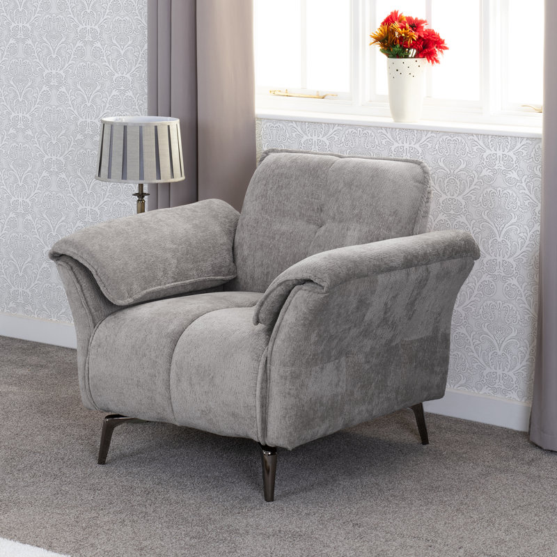 Neotomas Upholstered Fabric Armchair, Gray