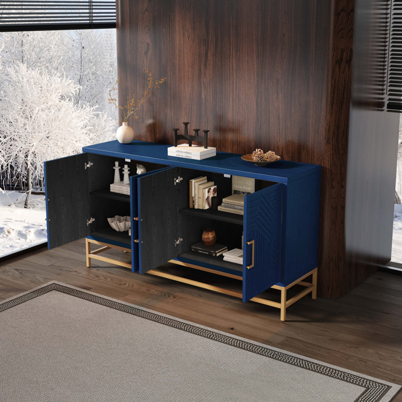 Sideboard Buffet Cabinet With Storage, Navy