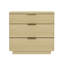 Table de chevet 26 po, bois de chêne naturel, rangement à 3 tiroirs | Idée cadeau