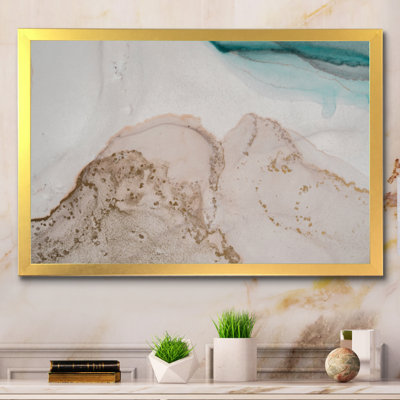 Reproduction d'art sur toile de luxe avec turquoise marbré