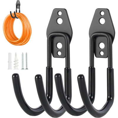 Hose Hanger Wall Mount 2 Pack,Heavy Duty Hose Holder with Screws Metal Hose Hangers