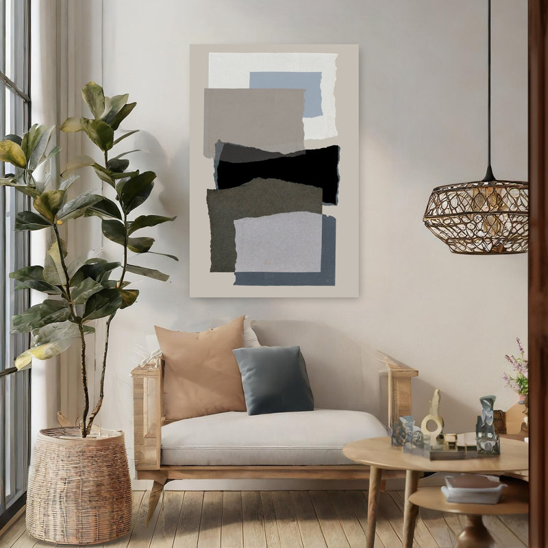 Art contemporain, art moderne abstrait, H 48 po x l 32 po