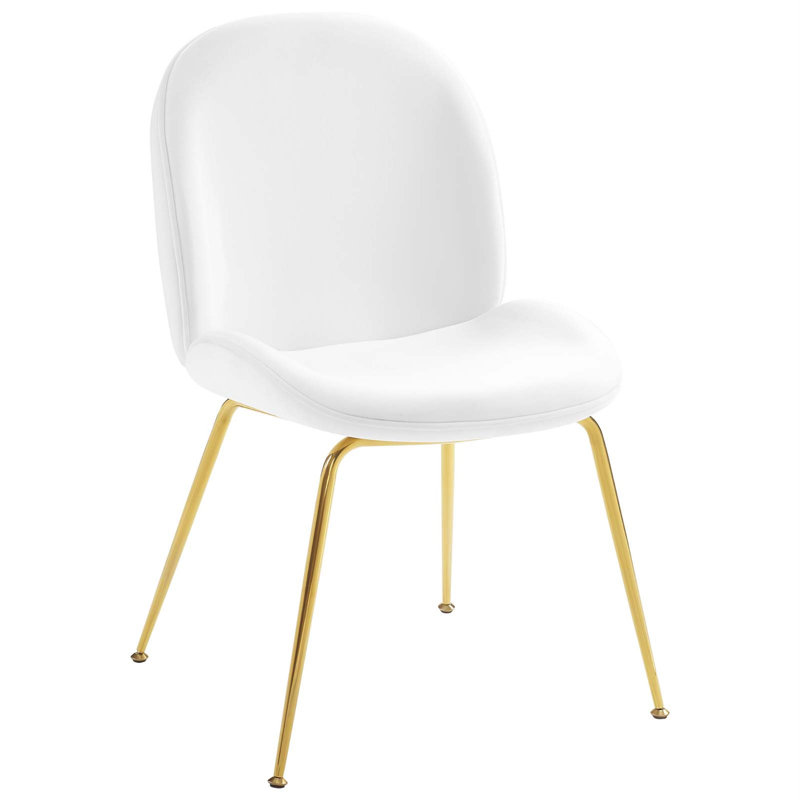 Chaise de salle à manger Scoop Gold, Blanc
