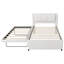 Lit tapissier beige avec lit gigogne escamotable-1173735667