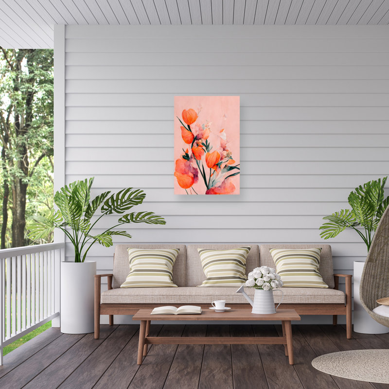 Impression de tulipes orange sur toile par Treechild, H 47 po x l 30 po