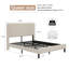 Grand lit plateforme, cadre de lit en métal avec station de charge, aucun sommier requis, silencieux, assemblage facile.-1302413957