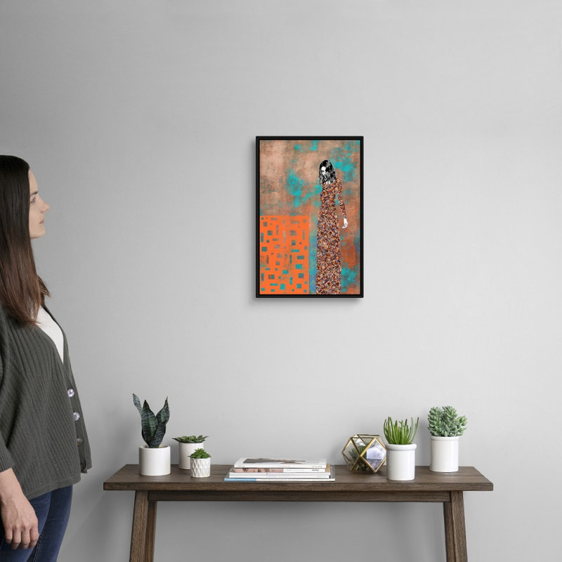 «La Entrada» par Jose Cacho - impression d'art graphique, Toile avec cadre noir, H 20 po x l 14 po x P 1,75 po