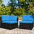 51'' Wide Wicker Patio Sofa with Cushions-1960909032