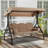 Fassold Outdoor Patio Swing Chair for 3 People, with Removable Cushion and Convertible Canopy-855471041