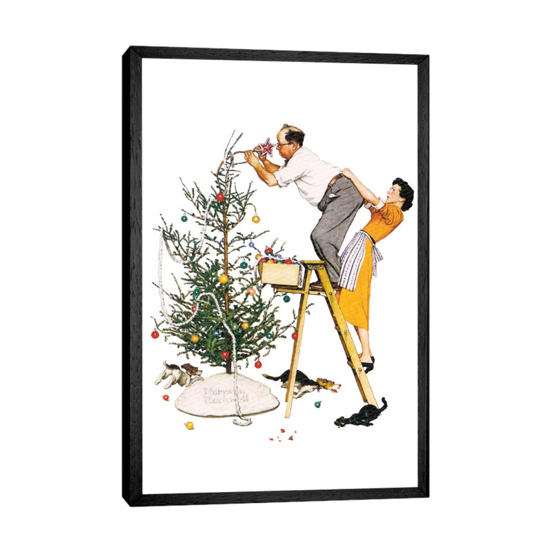 Norman Rockwell - Print on Canvas, 66.04 cm H x 45.72 cm W, Black Framed