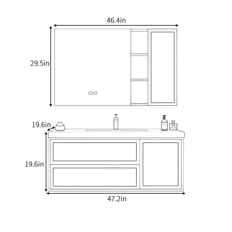Retro light luxury high-end bathroom cabinet