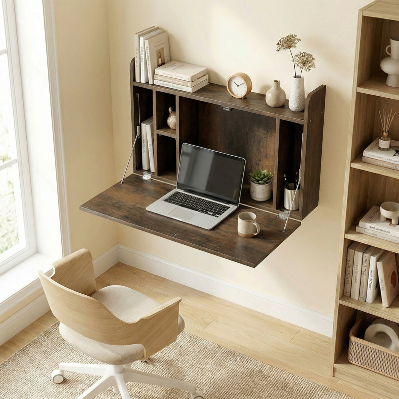Wall Mounted Desk, Brown
