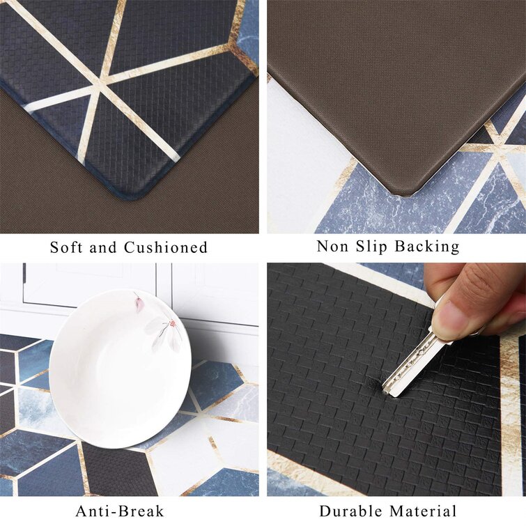 Ailsan Kitchen Mat Sets 2 Piece,Cushioned Anti-Fatigue PVC Kitchen