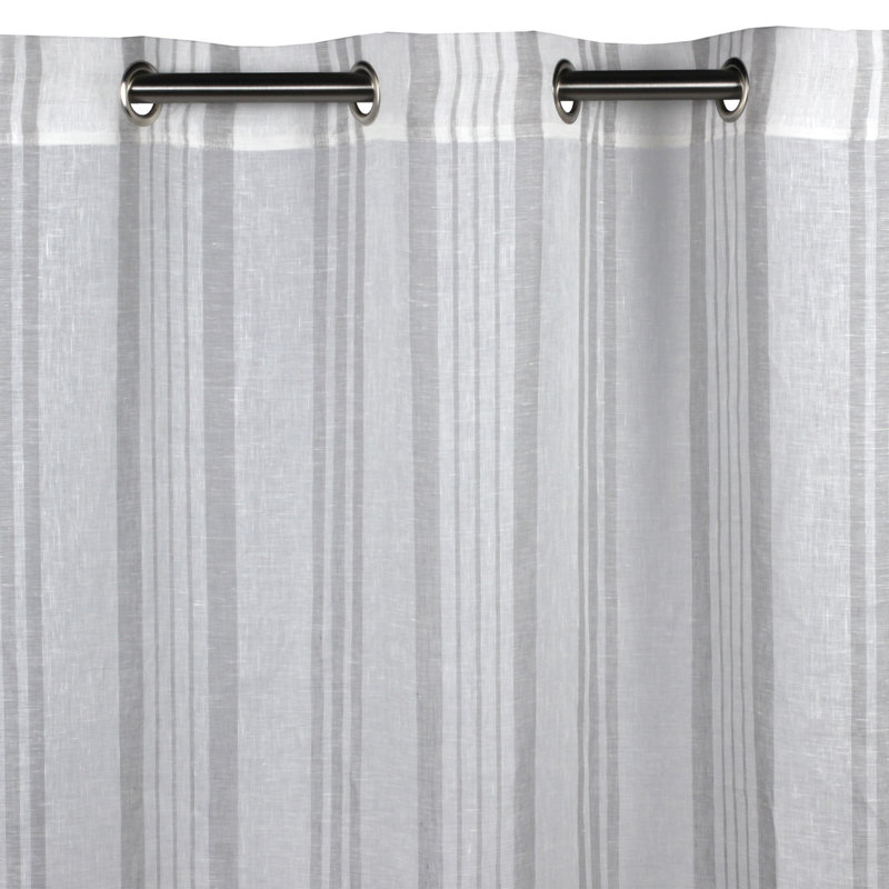 Valeria Linen Sheer Single Curtain Panel, 145 W x 290 D cm