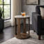 Table d'appoint moderne avec plateau en marbre et base en bois Odera-2043889207