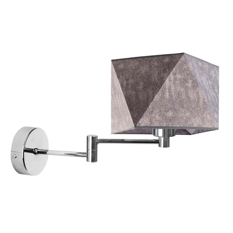 Ayannah Steel Armed Sconce, Chrome, Grey Melange