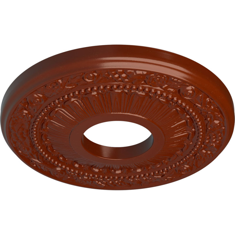 Médaillon de plafond Endurathane Nadia, DE 12 1/8 po x P 3 5/8 po x P 7/8 po (convient aux auvents jusqu'à 4 7/8 po), finition brique réfractaire peinte à la main