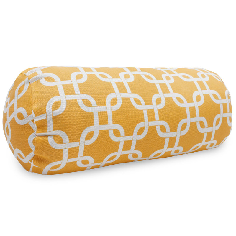 Links Geometric Outdoor Reversible Throw Pillow, Yellow
