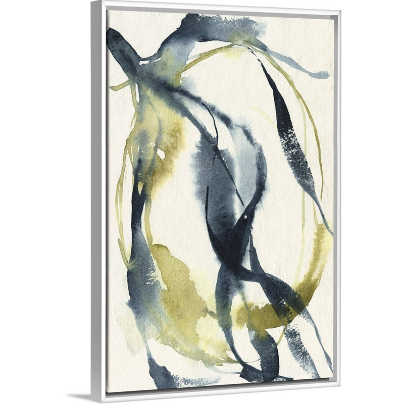 «Unwind II» par Jennifer Goldberger - reproduction d'art, H 20 po x l 14 po x P 1,75 po, Toile blanche encadrée