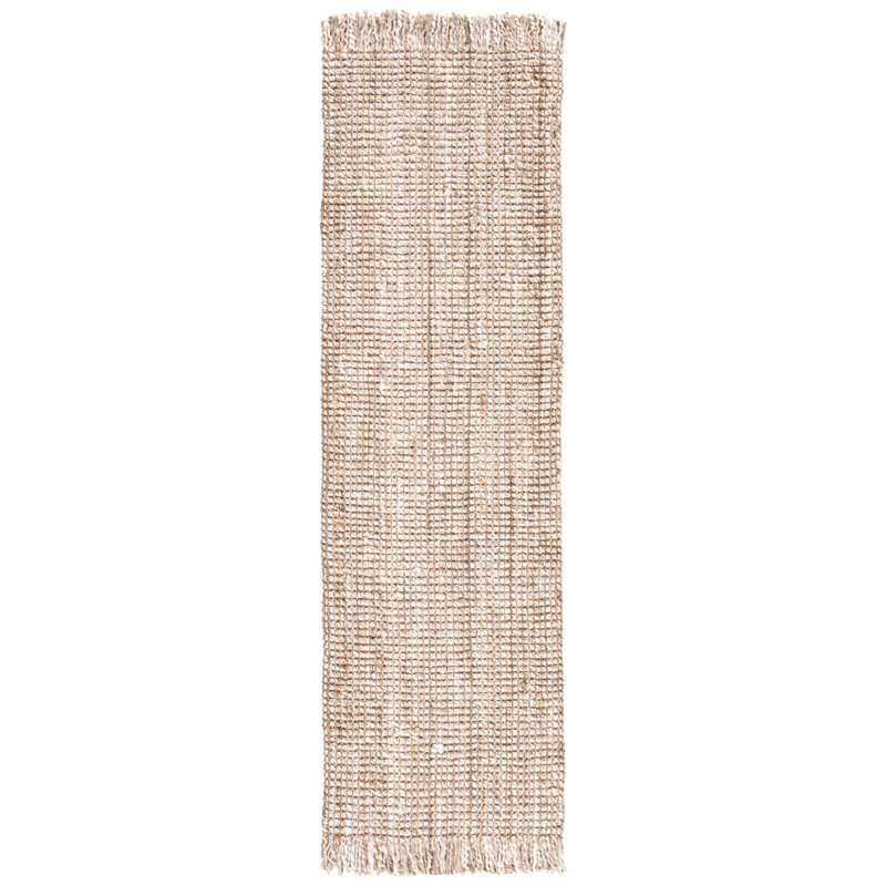 Tapis en jute tissé à la main Simra, Tapis de couloir 2 pi 3 po x 10 pi
