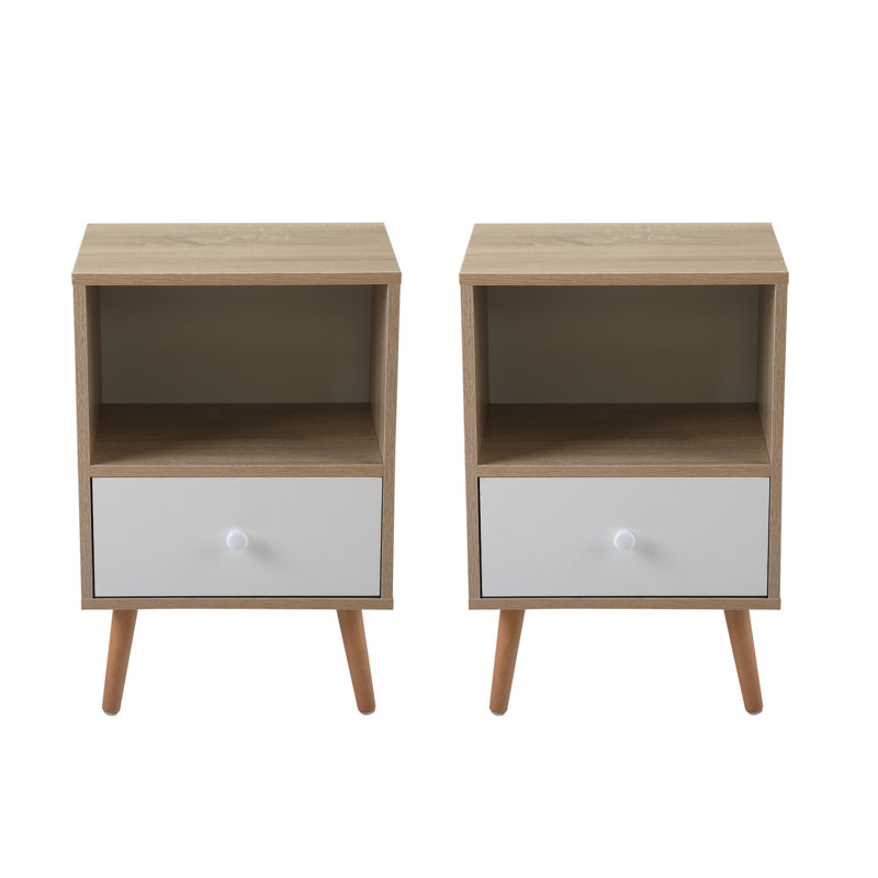 Ensemble de tables de bout en bois avec rangement Lulamae
