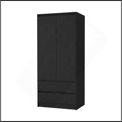 Armoire 2 tiroirs Avra, 2 portes, tringle