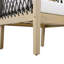 Fauteuil club d'extérieur en bois d'acacia avec corde tissée à la main, ensemble de 2 finitions